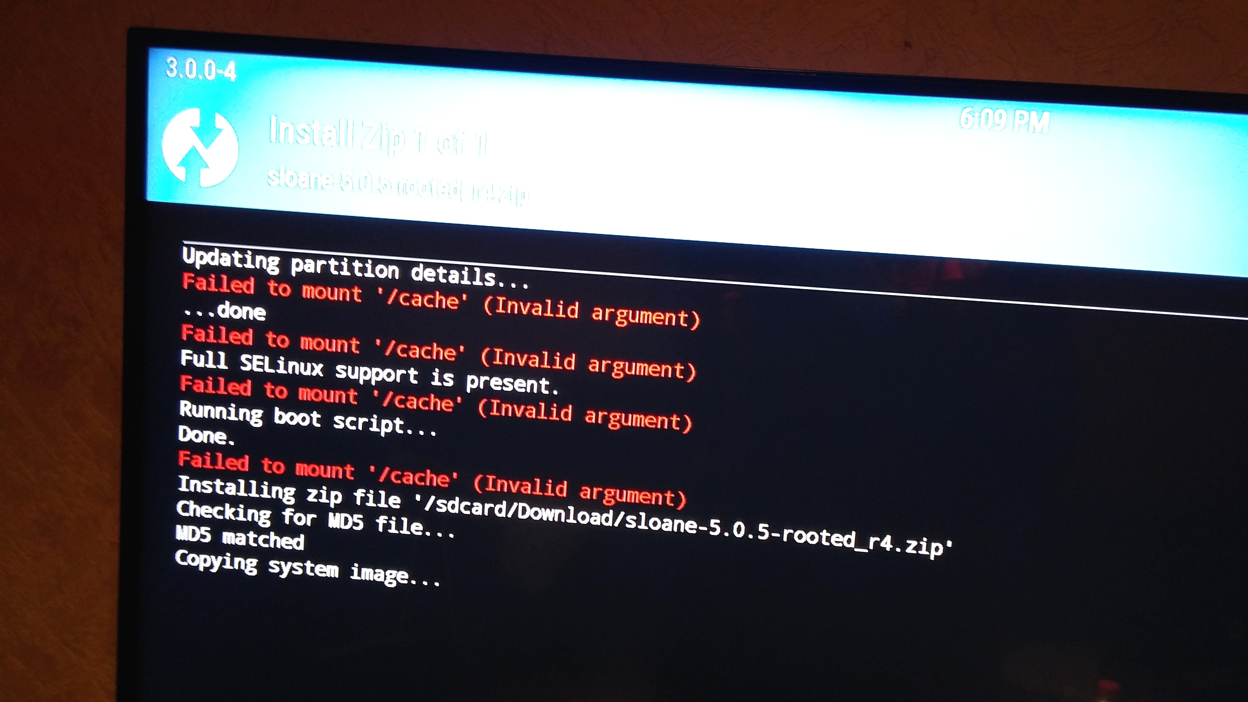 Pengalaman atasi masalah Failed To Mount System (Invalid Argument) pada Archos 50 Titanium via TWRP